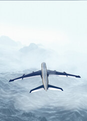 Commercial plane flying low