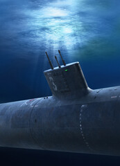 Submarine under water.