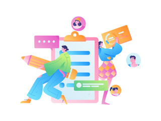 Business People Flat Vector Concept Operation Hand Drawn Illustration
