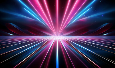 Obraz premium A Colorful Lights In A Dark Space, abstract neon background with pink and blue neon.