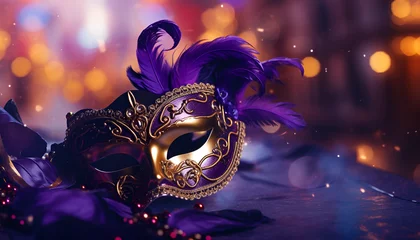 Gordijnen golden venetian mask © ali