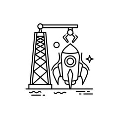 Spaceship Industry Vector Illustration