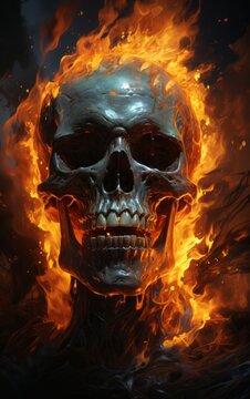 skull in the fire