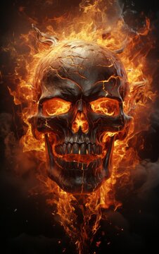 skull in the fire