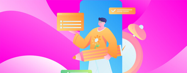 Business People Flat Vector Concept Operation Hand Drawn Illustration
