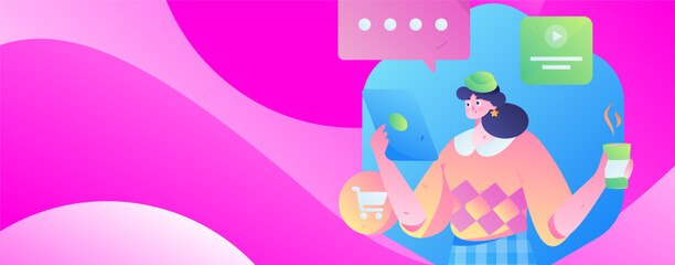 Business People Flat Vector Concept Operation Hand Drawn Illustration
