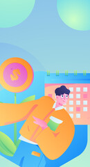 Business People Flat Vector Concept Operation Hand Drawn Illustration
