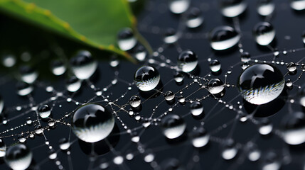 water drops on a leaf, drops of water with leaf, fruit with drops of water