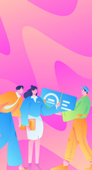 Business People Flat Vector Concept Operation Hand Drawn Illustration
