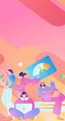 Business People Flat Vector Concept Operation Hand Drawn Illustration
