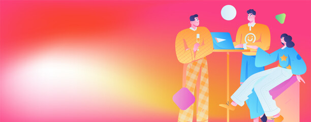 Business People Flat Vector Concept Operation Hand Drawn Illustration
