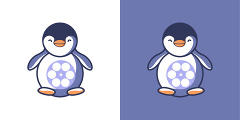 simple penguin mascot logo