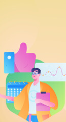 Business People Flat Vector Concept Operation Hand Drawn Illustration
