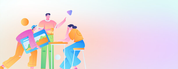 Business People Flat Vector Concept Operation Hand Drawn Illustration
