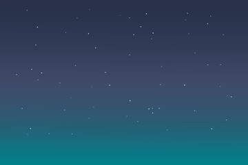 Night starry sky with blue and green gradation. Star universe background. Vector illustration.