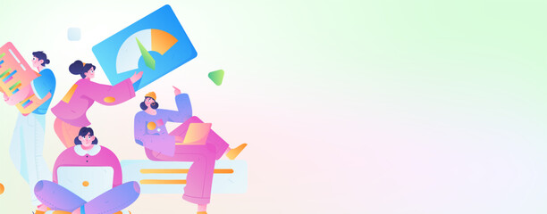 Business People Flat Vector Concept Operation Hand Drawn Illustration
