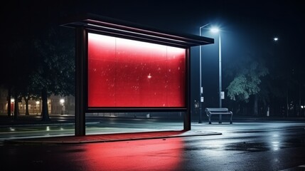 Billboard Mockup: Outdoor Advertising Space, City Bus Stop