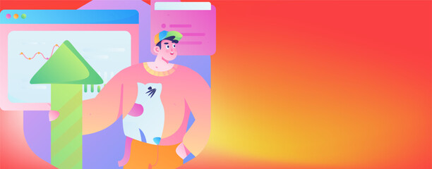 Business People Flat Vector Concept Operation Hand Drawn Illustration
