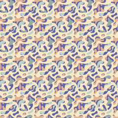 Freeform blob shapes pattern. Abstracts amoeba seamless pattern, freeform organic elements.