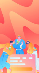 Business People Flat Vector Concept Operation Hand Drawn Illustration
