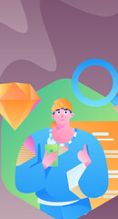 Business People Flat Vector Concept Operation Hand Drawn Illustration
