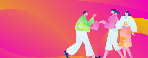 Business People Flat Vector Concept Operation Hand Drawn Illustration
