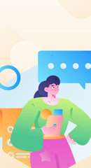 Business People Flat Vector Concept Operation Hand Drawn Illustration
