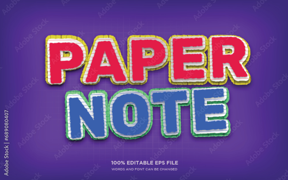 Poster paper editable text style effect