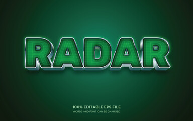 Radar 3d editable text style effect	
