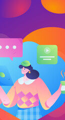 Business People Flat Vector Concept Operation Hand Drawn Illustration
