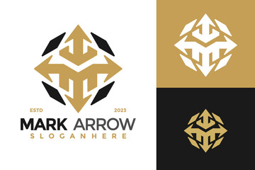Letter M Arrow Logo design vector symbol icon illustration