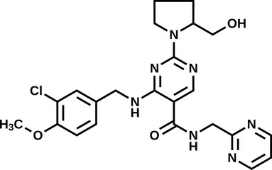 Avanafil structural formula, vector illustration