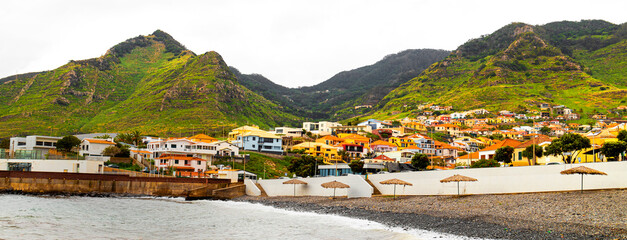 the city of canical on madeira island panorama