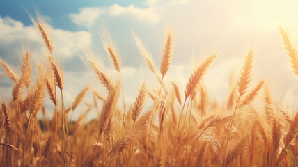 Vibrant Golden Wheat Under Sunlight