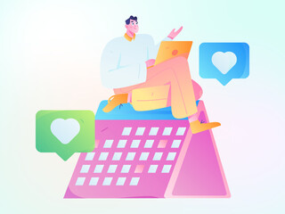 Business People Flat Vector Concept Operation Hand Drawn Illustration
