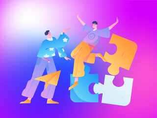 Business People Flat Vector Concept Operation Hand Drawn Illustration
