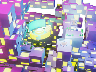 サイバーな雰囲気のメタバース空間