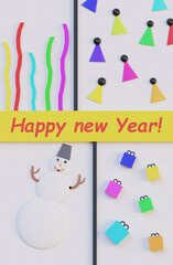postcard with New Year's greetings