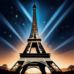 Foto auf Glas Eiffel Tower, AI-generatet © Dr. N. Lange
