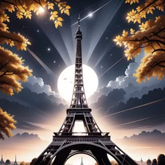 Gordijnen Eiffel Tower, AI-generatet © Dr. N. Lange