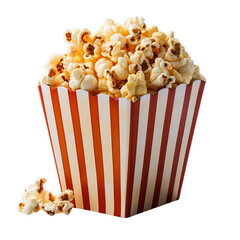 Popcorn in a bowl, popcorn bucket on a transparent background PNG