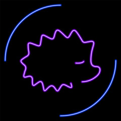 hedgehog neon sign, modern glowing banner design, colorful modern design trends on black background. Vector illustration.