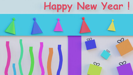 postcard with New Year's greetings