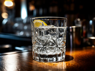 Crystal-clear vodka in a shot glass. AI Generation. - obrazy, fototapety, plakaty