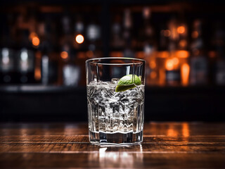 A shot of vodka at the bar, ready to lift spirits. AI Generation. - obrazy, fototapety, plakaty