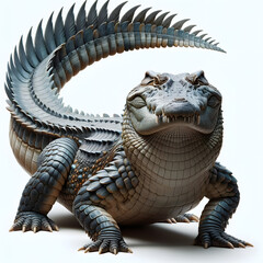 Cocodrilo: Majestuoso Aislada en Blanco, alligator pose majestuosa