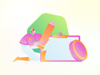 Business People Flat Vector Concept Operation Hand Drawn Illustration
