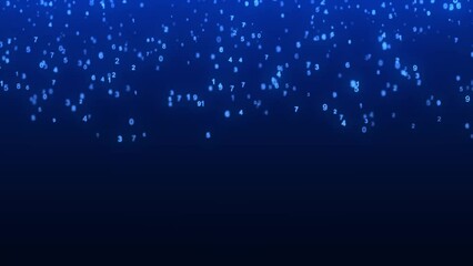 Matrix technology background. Cyber security with binary code. Rapidly falling randomly blue numbers. Decoding algorithms hacked software. Big data visualization. 3D rendering.