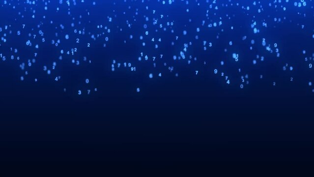 Matrix technology background. Cyber security with binary code. Rapidly falling randomly blue numbers. Decoding algorithms hacked software. Big data visualization. 3D rendering.