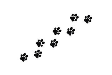 animal paw print vector illustration. Dog paw or cat paw seamless pattern, pet paws background. Ideal for for t-shirts, patterns, websites, showcases design, greeting cards